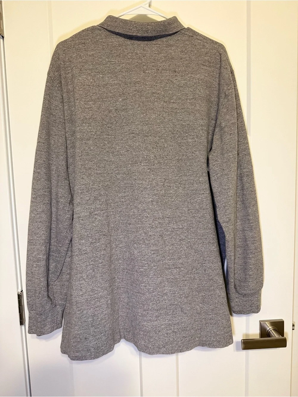 Ralph Lauren Men's Long-Sleeve Heather Gray Polo with Green Pony